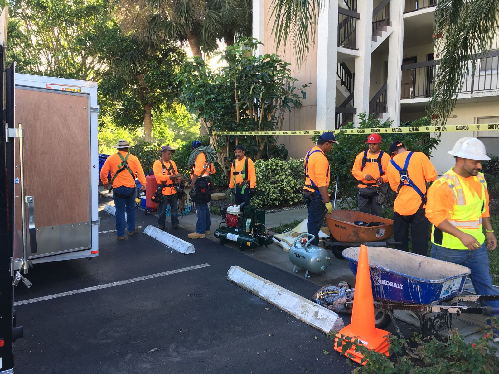 Gold Coast Roofing crew coordinating work on a project